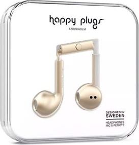 Happy Plugs Earbuds Plus with Mic - Champagne - ONLINE ONLY