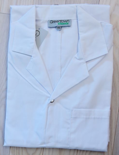 SNAP FRONT WHITE LAB COAT 2X