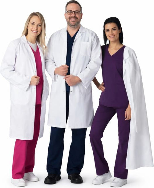 SNAP FRONT WHITE LAB COAT L