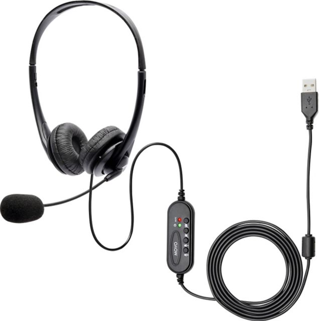 MOVO USB Computer Headset, Black