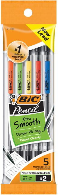 MECH PENCIL .7MM 5PK BIC