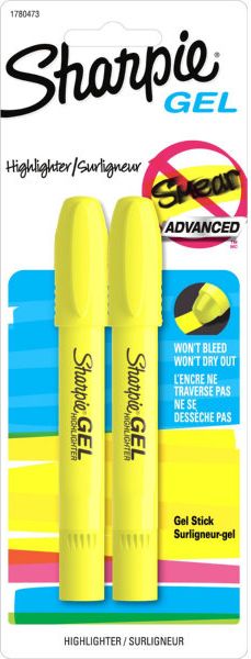 HILITER SHARPIE GEL 2PK YELLOW